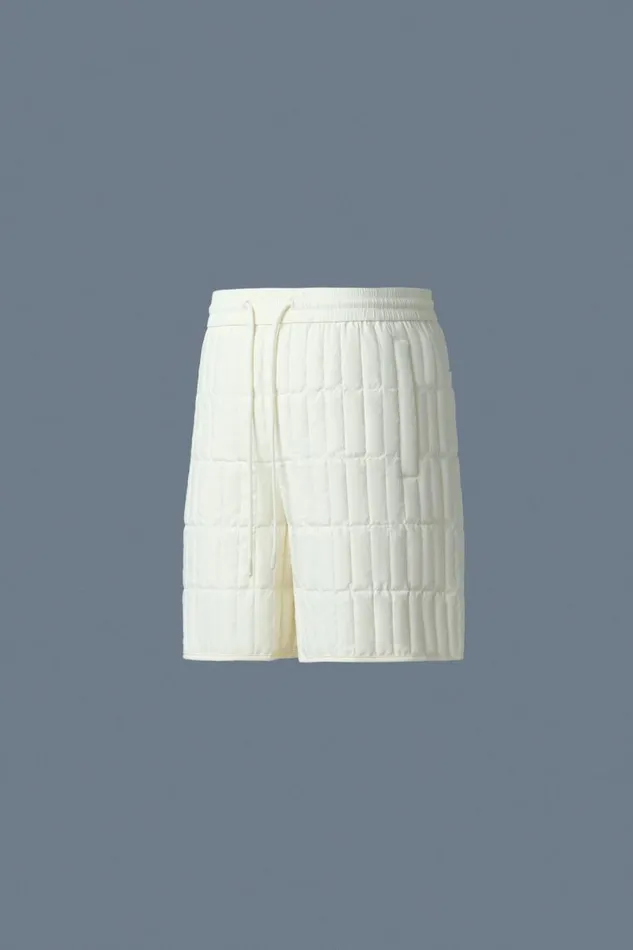 Light Down Jackets Men Mackage SEBASTIAN Vertical Quilted Shorts Cream
