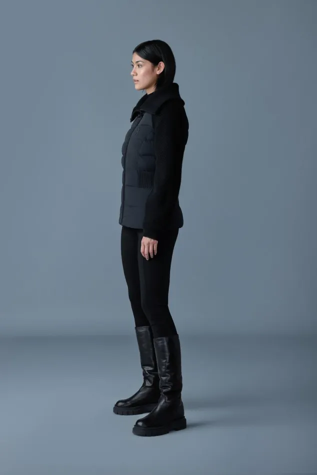 Light Down Jackets Women Mackage FOXY Light Down Mixed Media Jacket Black