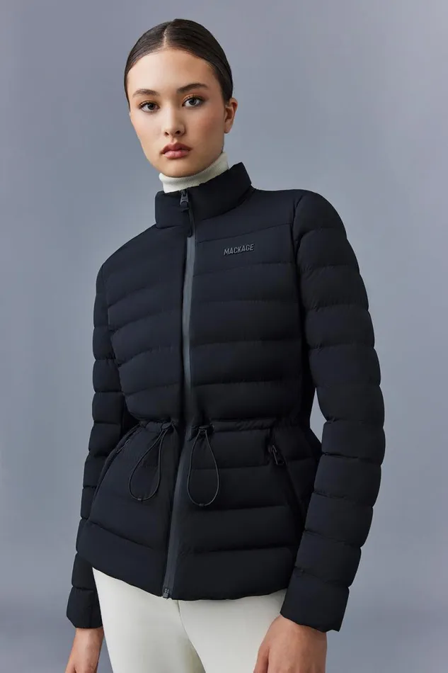Light Down Jackets Women Mackage JACEYCITY Light Down Jacket With Stand Collar Trench Light Down Jackets Women Mackage JACEYCITY Light Down Jacket With Stand Collar Trench