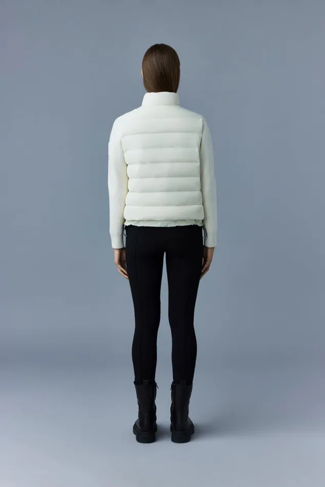 Light Down Jackets Women Mackage OCEANE Recycled Hybrid Jacket With Rib Knit Sleeves Black