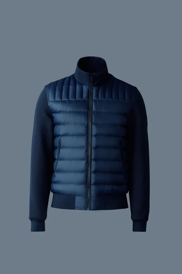 Light Jackets Men Mackage COLLINR Nano Down Mixed Media Bomber Jacket Cream Light Jackets Men Mackage COLLINR Nano Down Mixed Media Bomber Jacket Cream