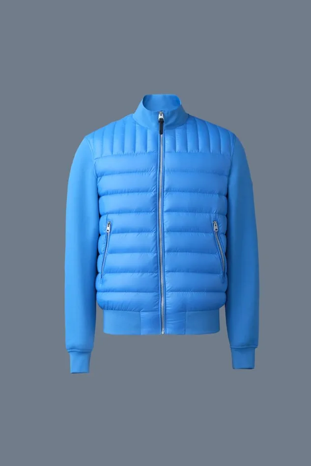 Light Jackets Men Mackage COLLINR Nano Down Mixed Media Bomber Jacket Cream Light Jackets Men Mackage COLLINR Nano Down Mixed Media Bomber Jacket Cream
