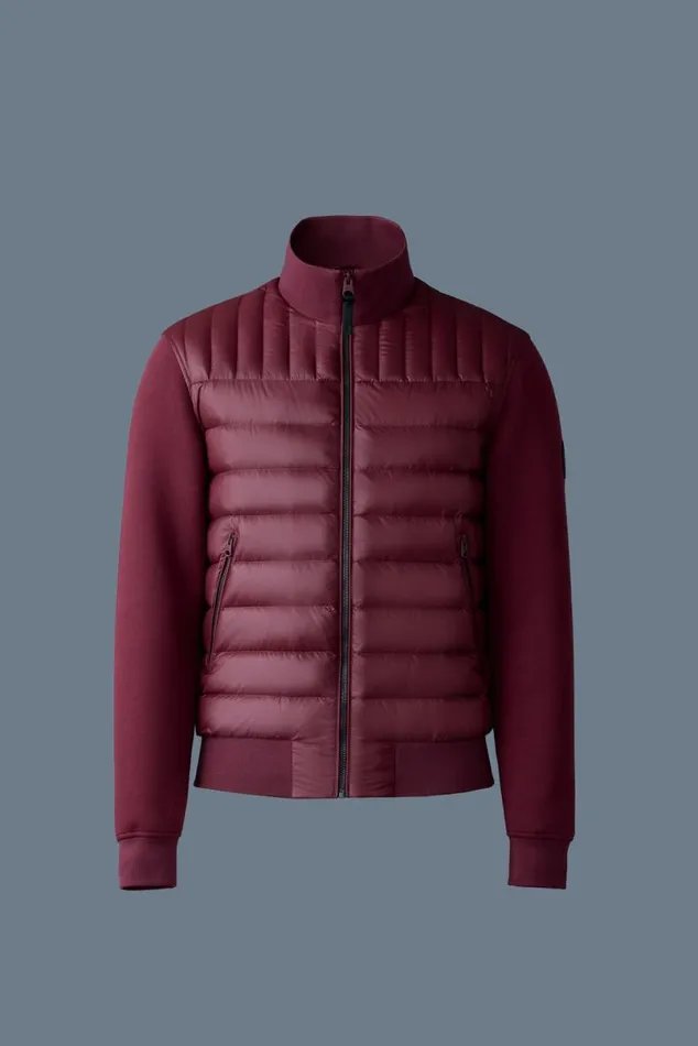 Light Jackets Men Mackage COLLINR Nano Down Mixed Media Bomber Jacket Cream Light Jackets Men Mackage COLLINR Nano Down Mixed Media Bomber Jacket Cream