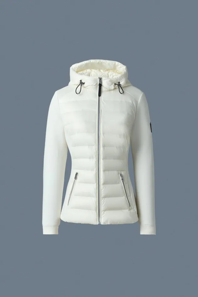 Light Jackets Women Mackage DELLAR Hybrid Jacket With Hood Cream Light Jackets Women Mackage DELLAR Hybrid Jacket With Hood Cream