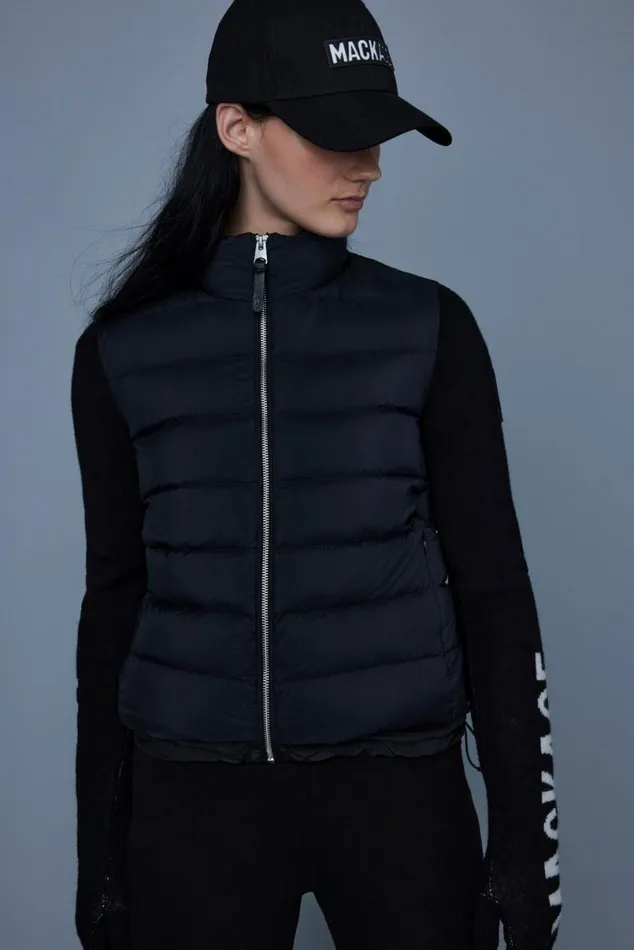 Light Jackets Women Mackage OCEANE Recycled Hybrid Jacket With Rib Knit Sleeves Beige