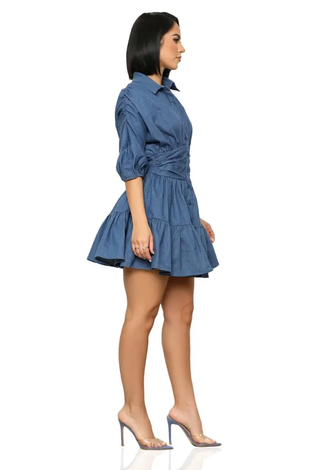 Lilly039s Kloset Denim Women Chic Chambray Baby Doll Dress
