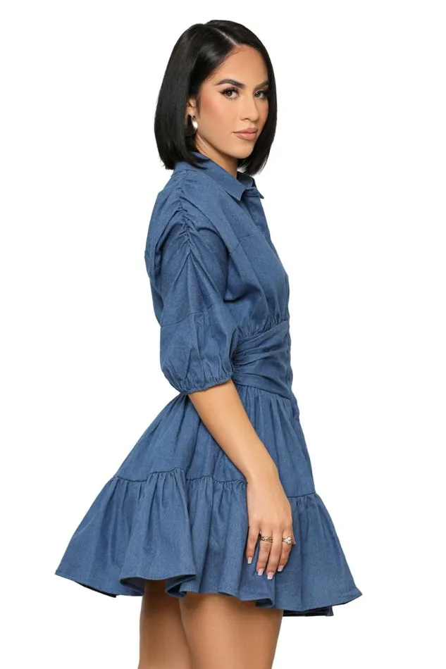 Lilly039s Kloset Denim Women Chic Chambray Baby Doll Dress