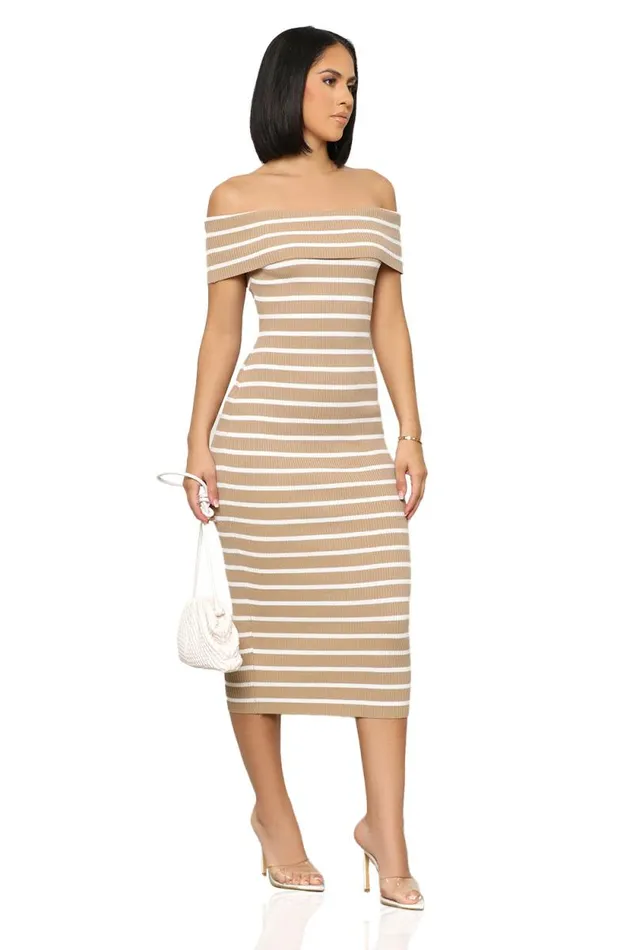 Lilly039s Kloset Dresses Women Earn Stripes Midi Dress