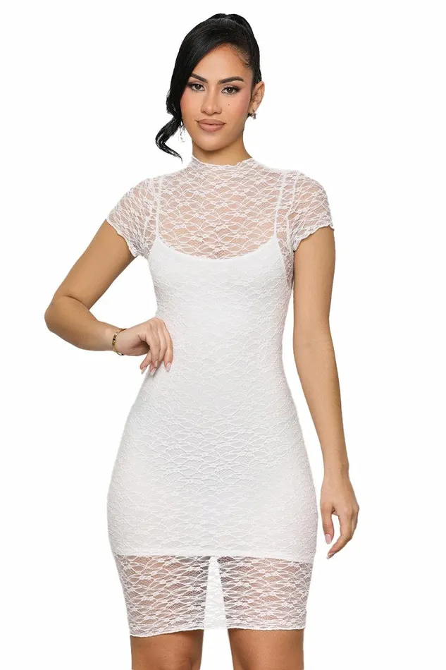 Lilly039s Kloset Dresses Women Enchanted Lace Midi Dress WhiteFINAL SALE