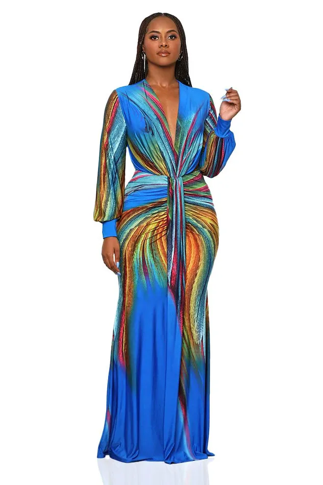 Lilly039s Kloset Dresses Women Galaxy Of The Night Maxi Dress Blue MultiFINAL SALE