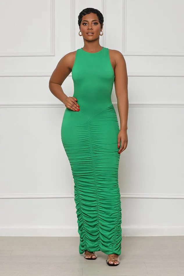 Lilly039s Kloset Dresses Women My Way Scrunch Dress GreenFINAL SALE