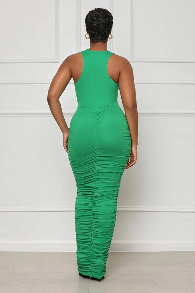 Lilly039s Kloset Dresses Women My Way Scrunch Dress GreenFINAL SALE