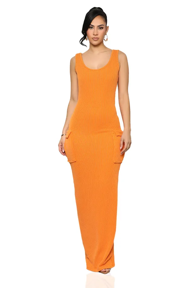 Lilly039s Kloset Dresses Women Rest N039 Play Ribbed Dress OrangeFINAL SALE