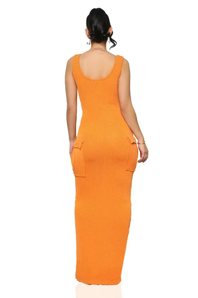 Lilly039s Kloset Dresses Women Rest N039 Play Ribbed Dress OrangeFINAL SALE