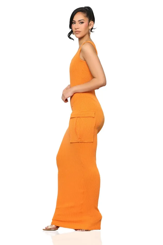 Lilly039s Kloset Dresses Women Rest N039 Play Ribbed Dress OrangeFINAL SALE