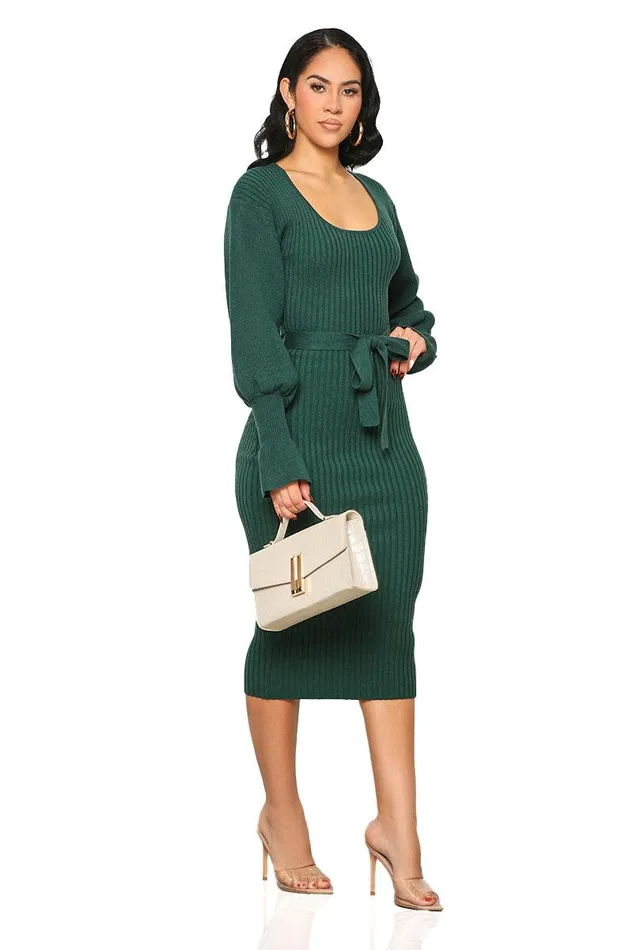 Lilly039s Kloset Dresses Women Scoop Me Away Sweater Dress Green FINAL SALE