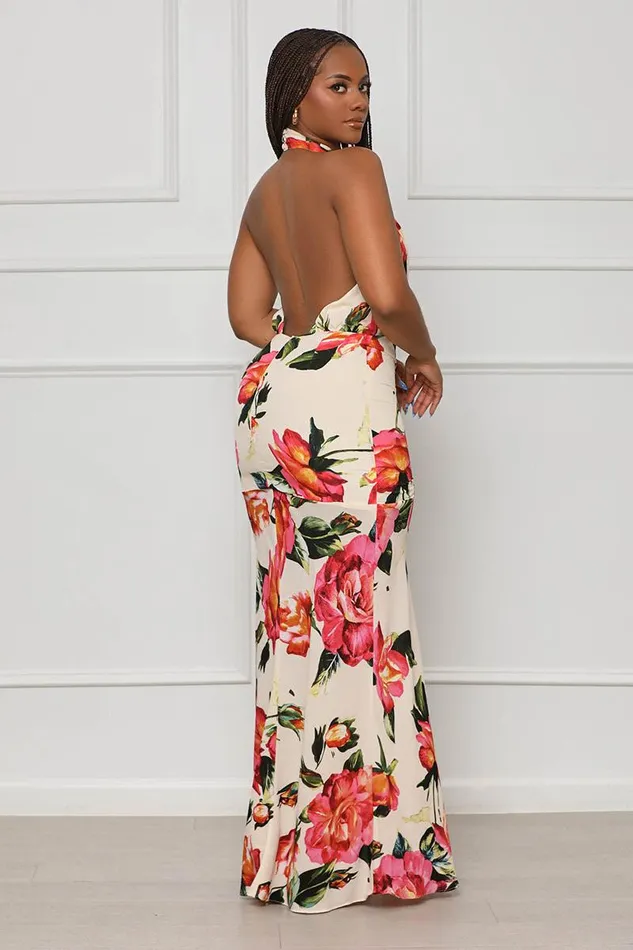 Lilly039s Kloset Dresses Women Your Favorite Flower Maxi Dress Cream Multi FINAL SALE