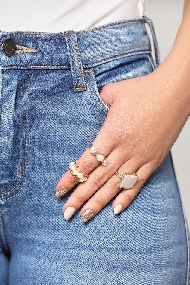 Lilly039s Kloset Jewelry Women 3 Pearl Ring Set