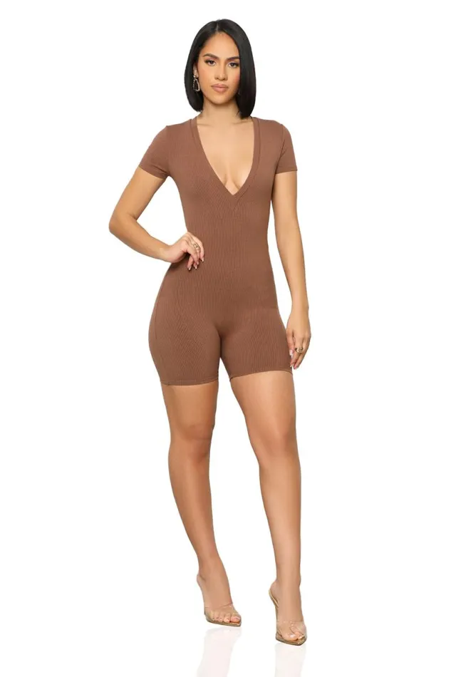 Lilly039s Kloset Jumpsuits and Rompers Women Everyday Contour Romper Mocha