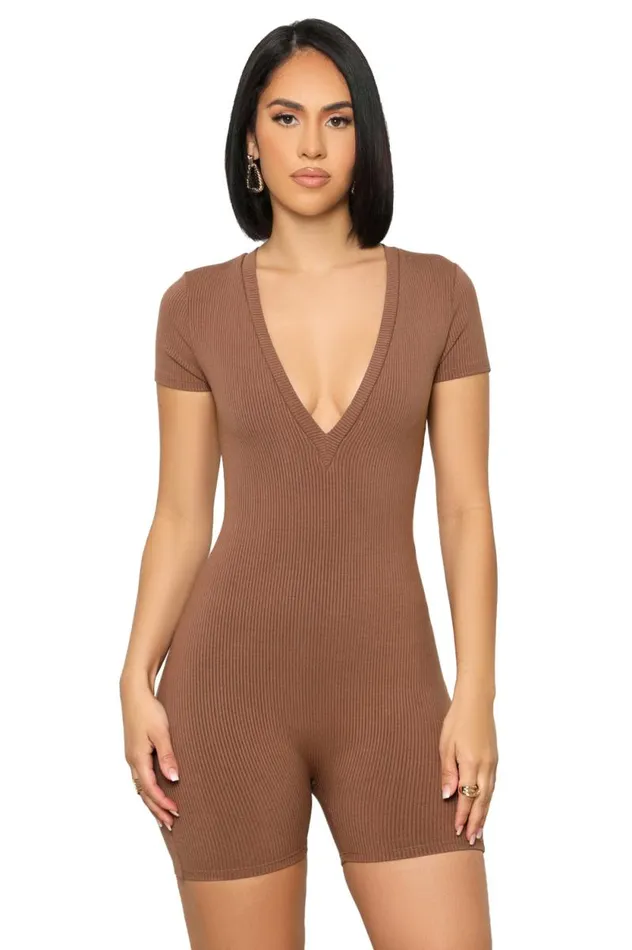 Lilly039s Kloset Jumpsuits and Rompers Women Everyday Contour Romper Mocha