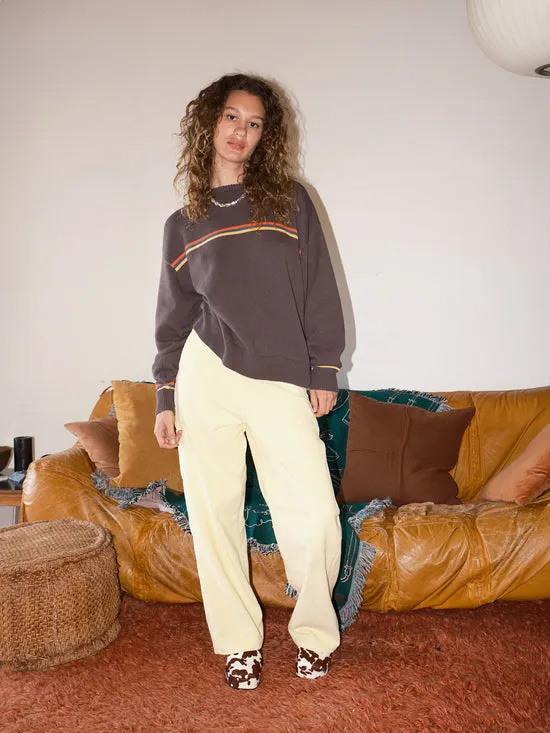 Lisa Says Gah 8220I Can8217t Believe it8217s Not Vintage8221 Crewneck Athletic Stripe Women Sweaters