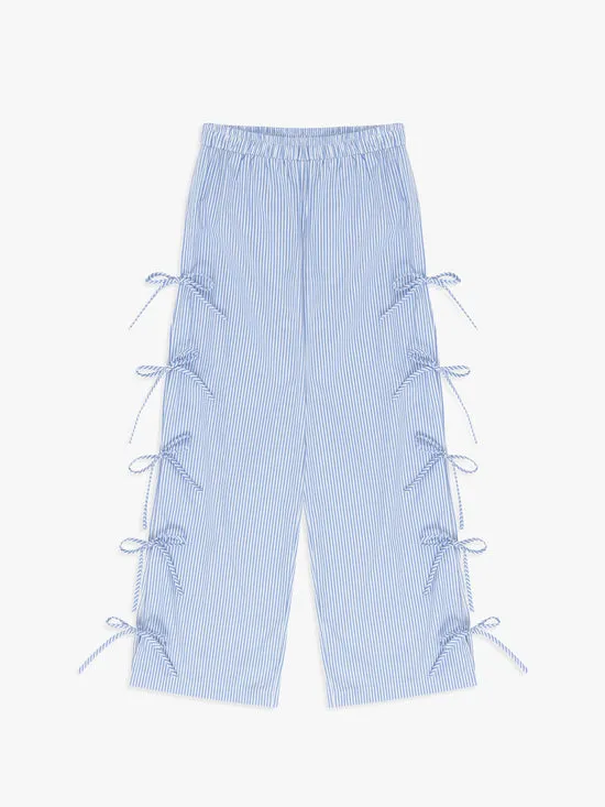 Lisa Says Gah Bottoms Women Evelyn Tie Pant Blue Stripe