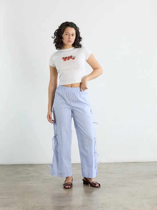 Lisa Says Gah Bottoms Women Evelyn Tie Pant Blue Stripe Lisa Says Gah Bottoms Women Evelyn Tie Pant Blue Stripe