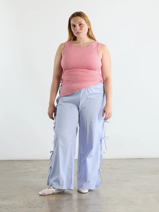 Lisa Says Gah Bottoms Women Evelyn Tie Pant Blue Stripe Lisa Says Gah Bottoms Women Evelyn Tie Pant Blue Stripe