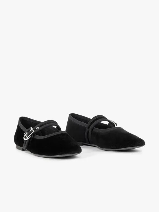 Lisa Says Gah Shoes Women Jolin Velvet Ballet Flat Blk