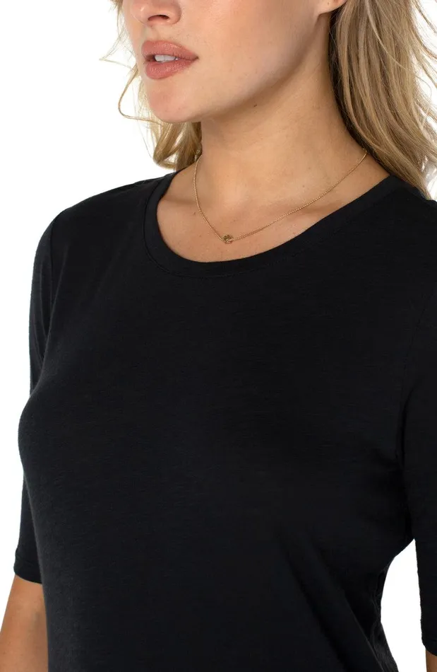 Liverpool Los Angeles 12 SLEEVE CREW NECK TEE Black Women TSHIRTS