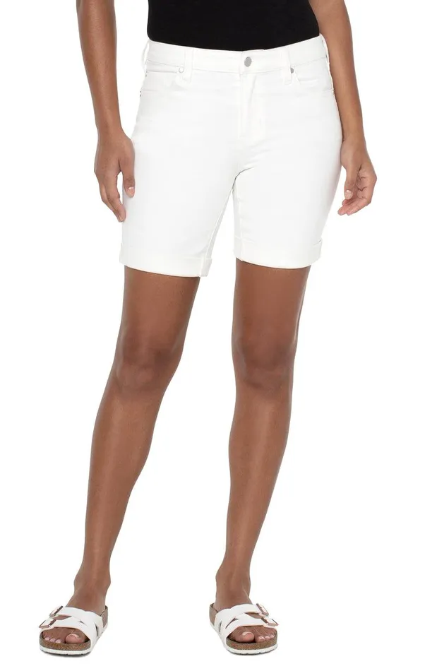 Liverpool Los Angeles MARLEY GIRLFRIEND SHORT WITH ROLL CUFF Bone White Women SHORTS