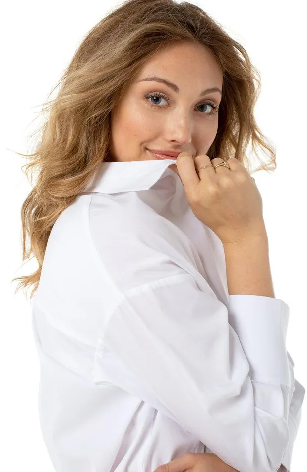 Liverpool Los Angeles OVERSIZED CLASSIC BUTTON DOWN White Women WOVEN TOPS
