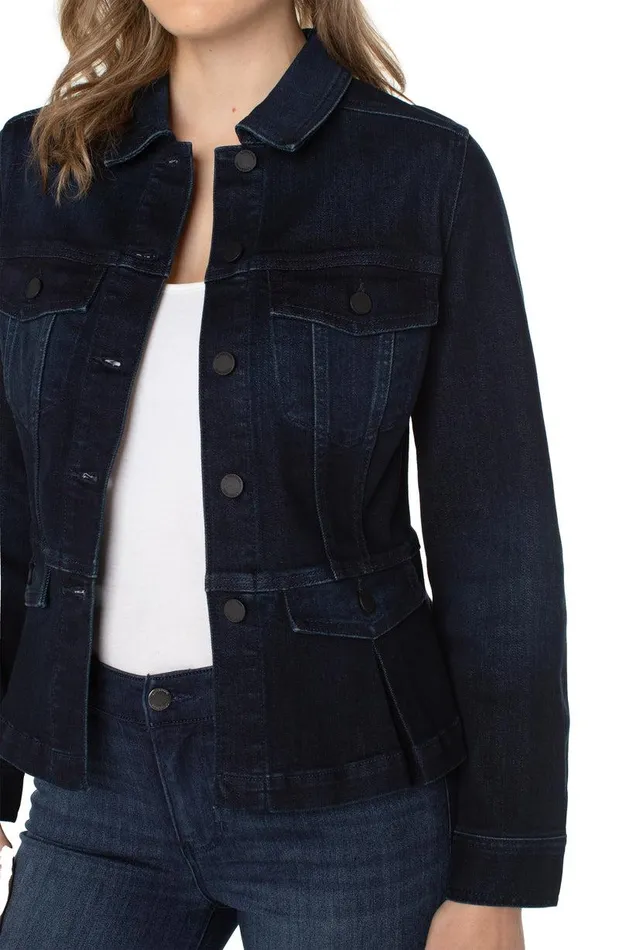 Liverpool Los Angeles PEPLUM DENIM JACKET Lucien Women JEAN JACKETS