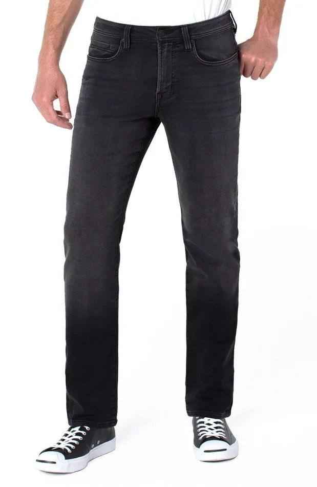 Liverpool Los Angeles REGENT RELAXED STRAIGHT BLACK KNIT ECO DENIM Bleecker Men JEANS