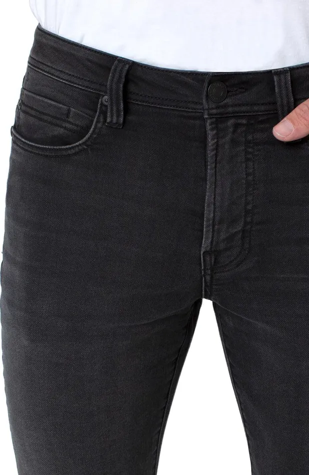 Liverpool Los Angeles REGENT RELAXED STRAIGHT BLACK KNIT ECO DENIM Bleecker Men JEANS
