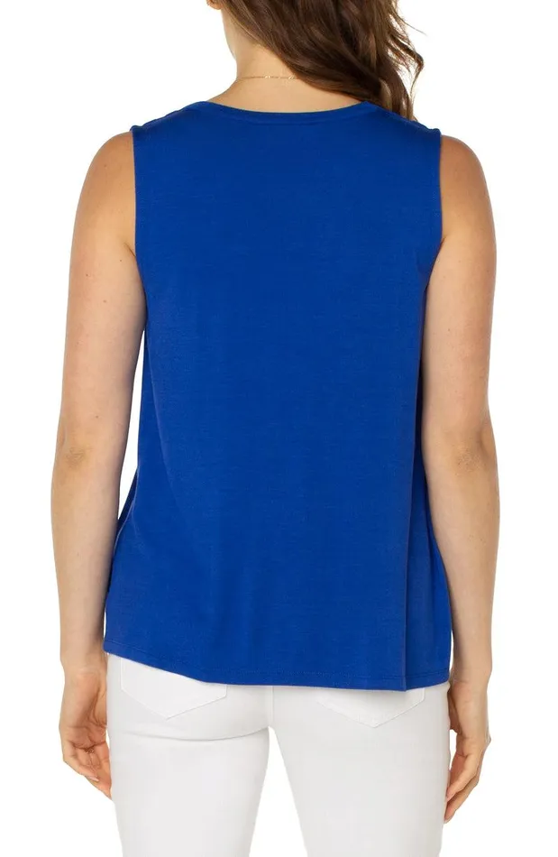 Liverpool Los Angeles SLEEVELESS VNECK KNIT TOP Bombshell Blue Women TSHIRTS