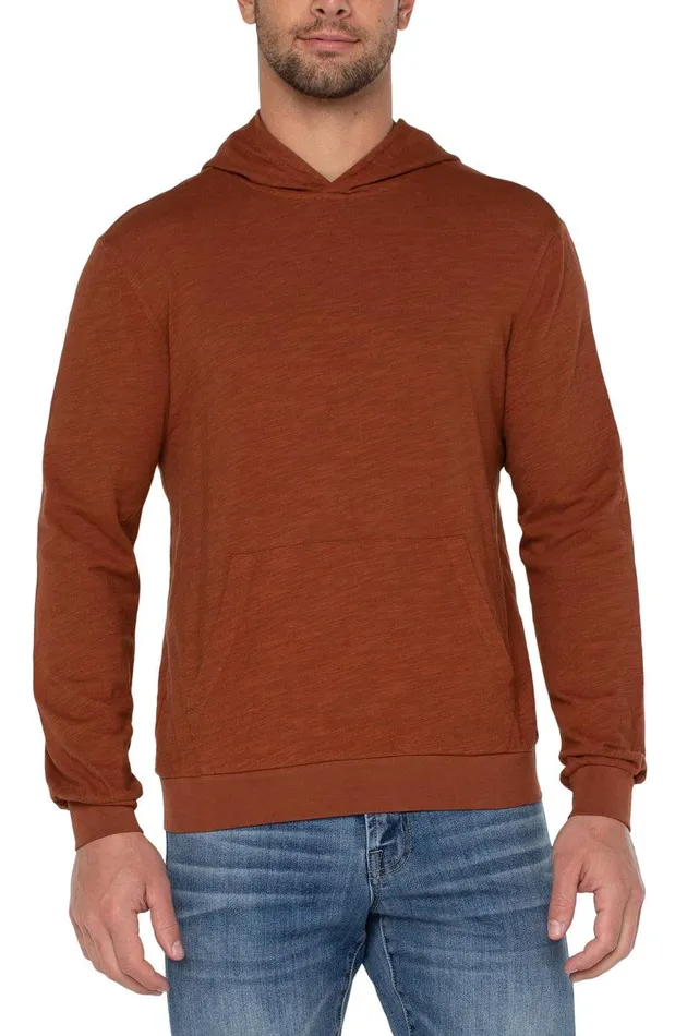 Liverpool Los Angeles SLUB KNIT HOODIE Caramel Men SLUB HOODIES