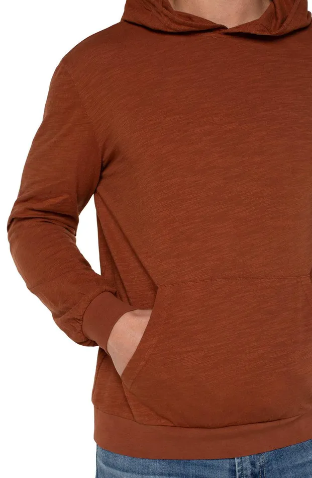 Liverpool Los Angeles SLUB KNIT HOODIE Caramel Men SLUB HOODIES