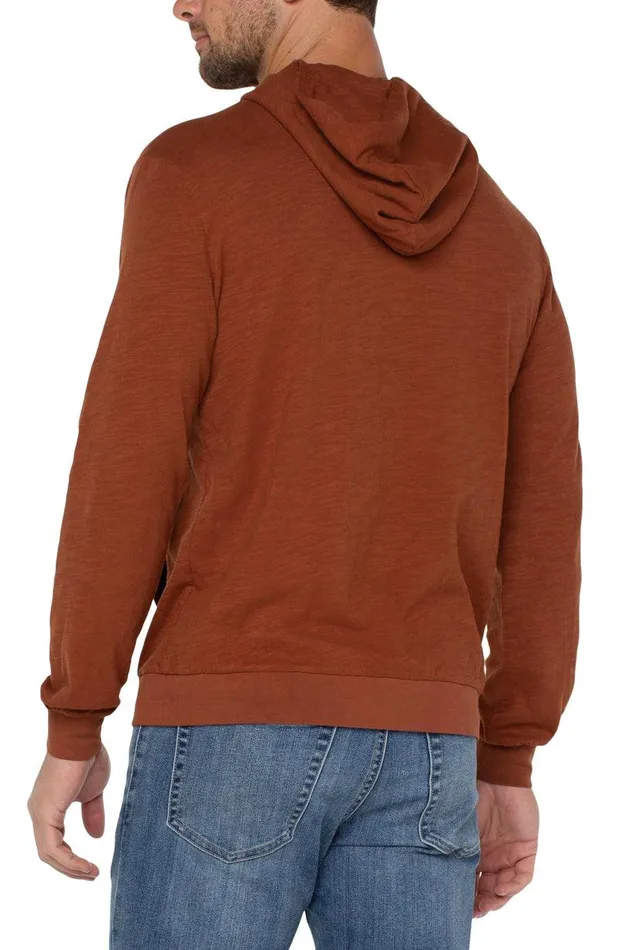 Liverpool Los Angeles SLUB KNIT HOODIE Caramel Men SLUB HOODIES