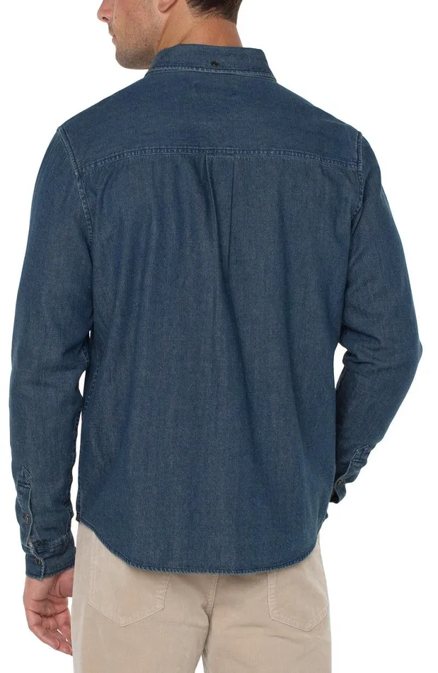 Liverpool Los Angeles WOVEN CHAMBRAY SHIRT Vintage Chambray Men BUTTON DOWNS