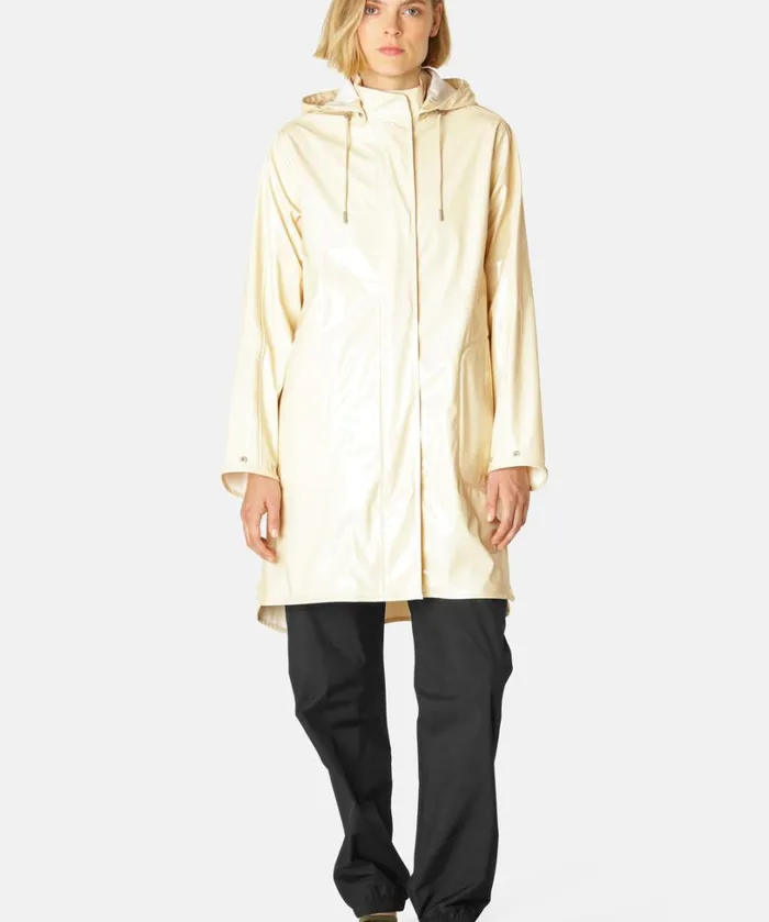 Long Raincoat 8211 Bleached Sand Rainwear Ilse Jacobsen Raincoats