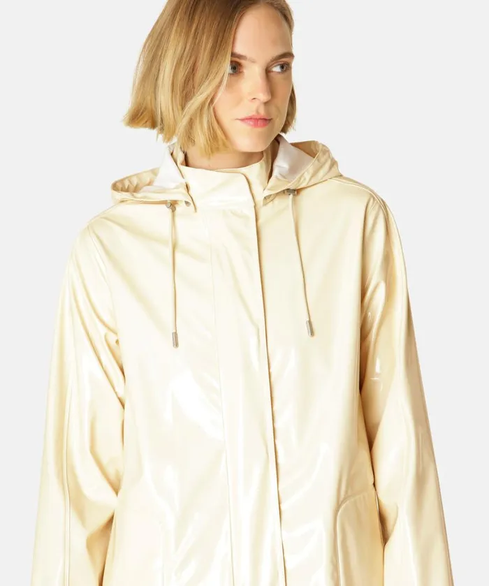 Long Raincoat 8211 Bleached Sand Rainwear Ilse Jacobsen Raincoats