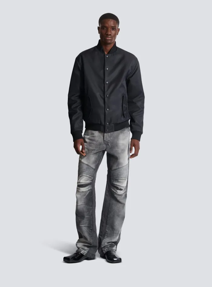 Loosefit Denim Biker Jeans Black Men Balmain Denim