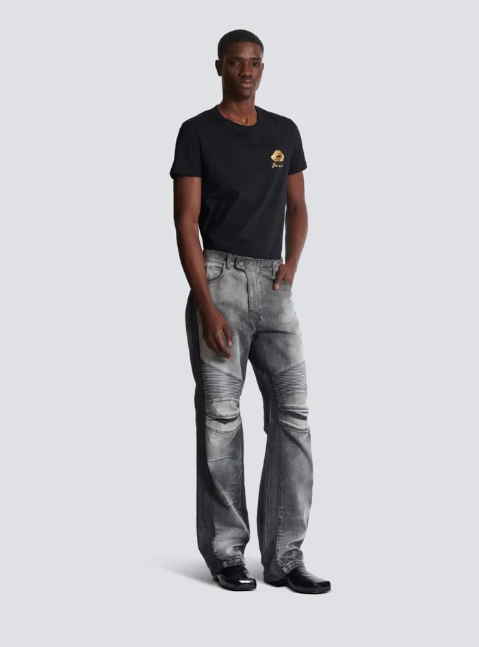 Loosefit Denim Biker Jeans Black Men Balmain Denim