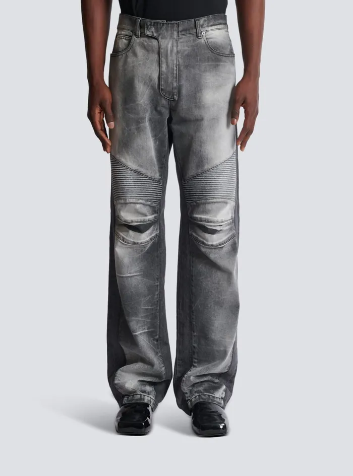 Loosefit Denim Biker Jeans Black Men Balmain Denim