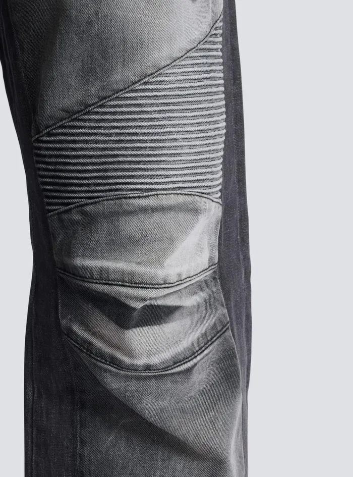 Loosefit Denim Biker Jeans Black Men Balmain Denim