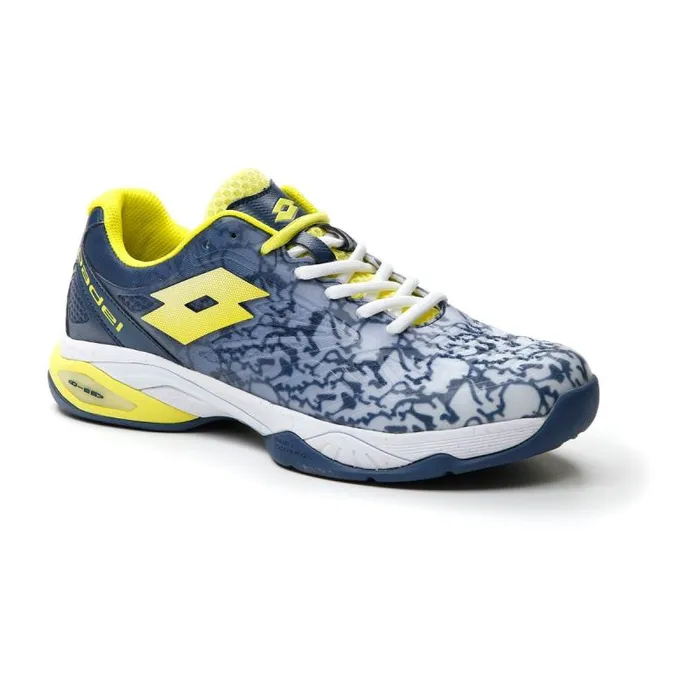 Lotto Sport Padel ManWoman SUPERRAPIDA 200 III All Whiteacid Yellowdark Denim