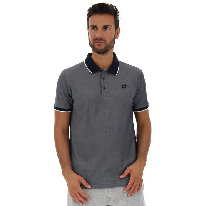 Lotto Sport Polo Shirts Man POLO FIRENZE PQ Navy Bluebrilliant White