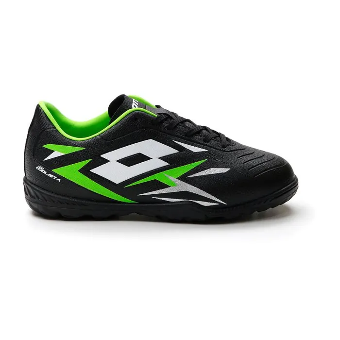 Lotto Sport Shoes ManWomanKids SOLISTA 700 VI TF JR All Blackall Whitespring Green