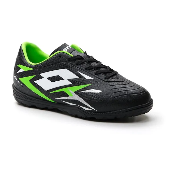 Lotto Sport Shoes ManWomanKids SOLISTA 700 VI TF JR All Blackall Whitespring Green
